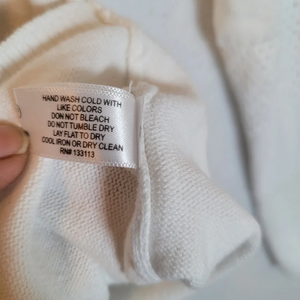 Lisa Todd Womens Bulldog Lover Knit Cotton Sweater Top Size Small White Animal - Picture 8 of 11